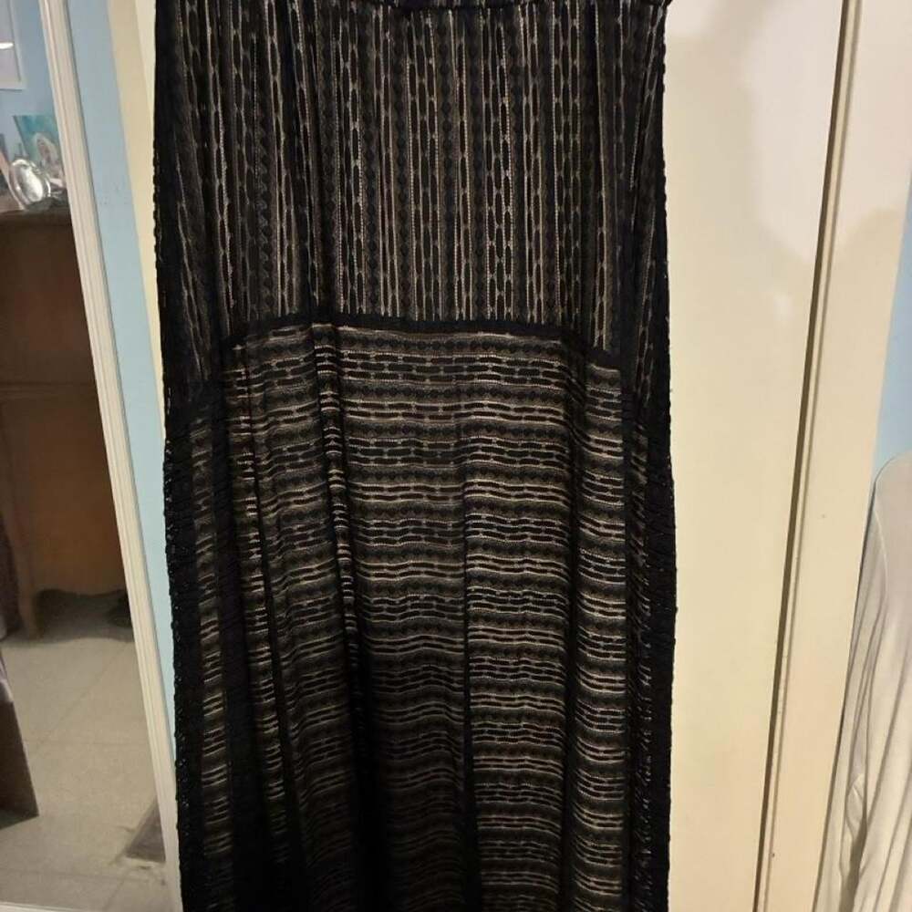 Women's Black and Navy Skirt